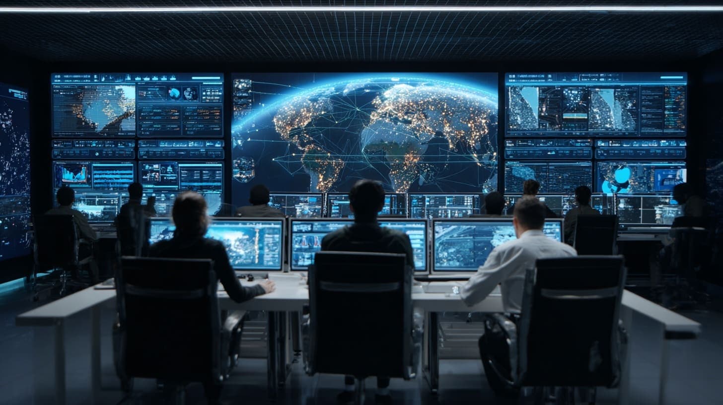 AI command center monitoring global carbon capture network