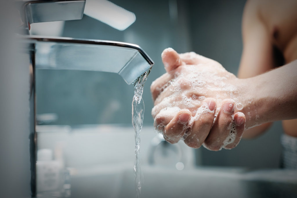 Washing hands to prevent coronavirus